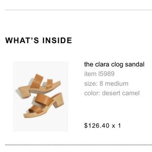 Madewell Clara clog sandal NWOT